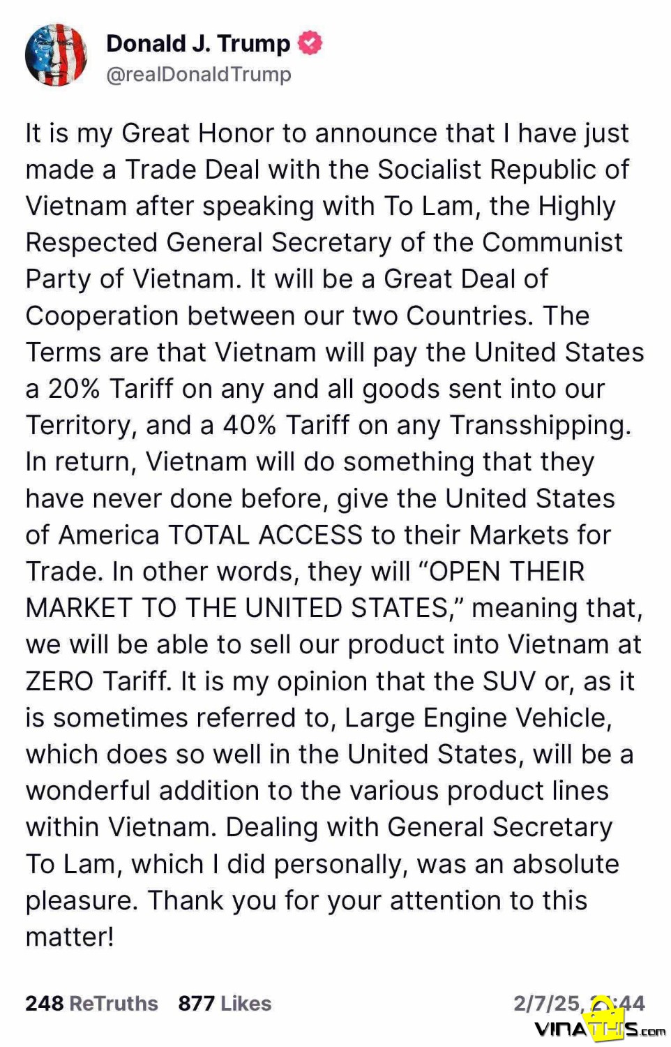 tuyen bo ve thue quan cua donal trump