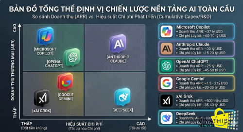 TOÀN CẢNH CUỘC ĐUA NỀN TẢNG AI TOÀN CẦU: BẢN ĐỒ DOANH THU VÀ NGHỊCH LÝ "ĐỐT TIỀN" CỦA CÁC ÔNG LỚN
