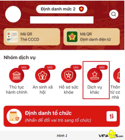 cập nhật sổ đỏ trên vneid - bước 1