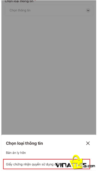 cập nhật sổ đỏ trên vneid - bước 4