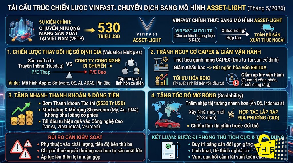 Chiến lược xoay trục định giá từ Sản Xuất Sang Công Nghệ của Vinfast - Asset Light by Apple